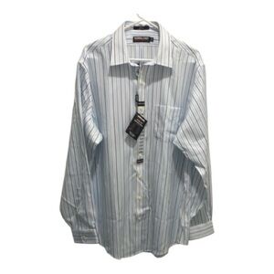 Kirkland Signature Men's Blue Striped Shirt 17 x 36 🌟
